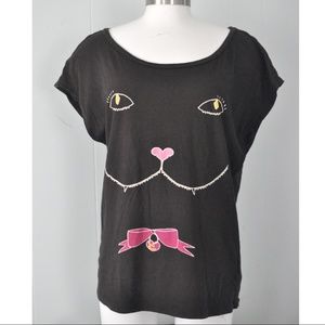 Faded Cat Tee Tshirt Comfy Oversized Lounging PJs